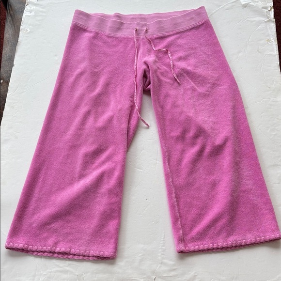 Vintage Juicy Couture Pink Terry Tracksuit y2k P&G Jacket Capri M XL Set Rare - Picture 11 of 17